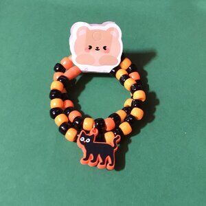 Halloween Classic Set of 2 Handmade Beaded Bracelets - Stackable Jewelry